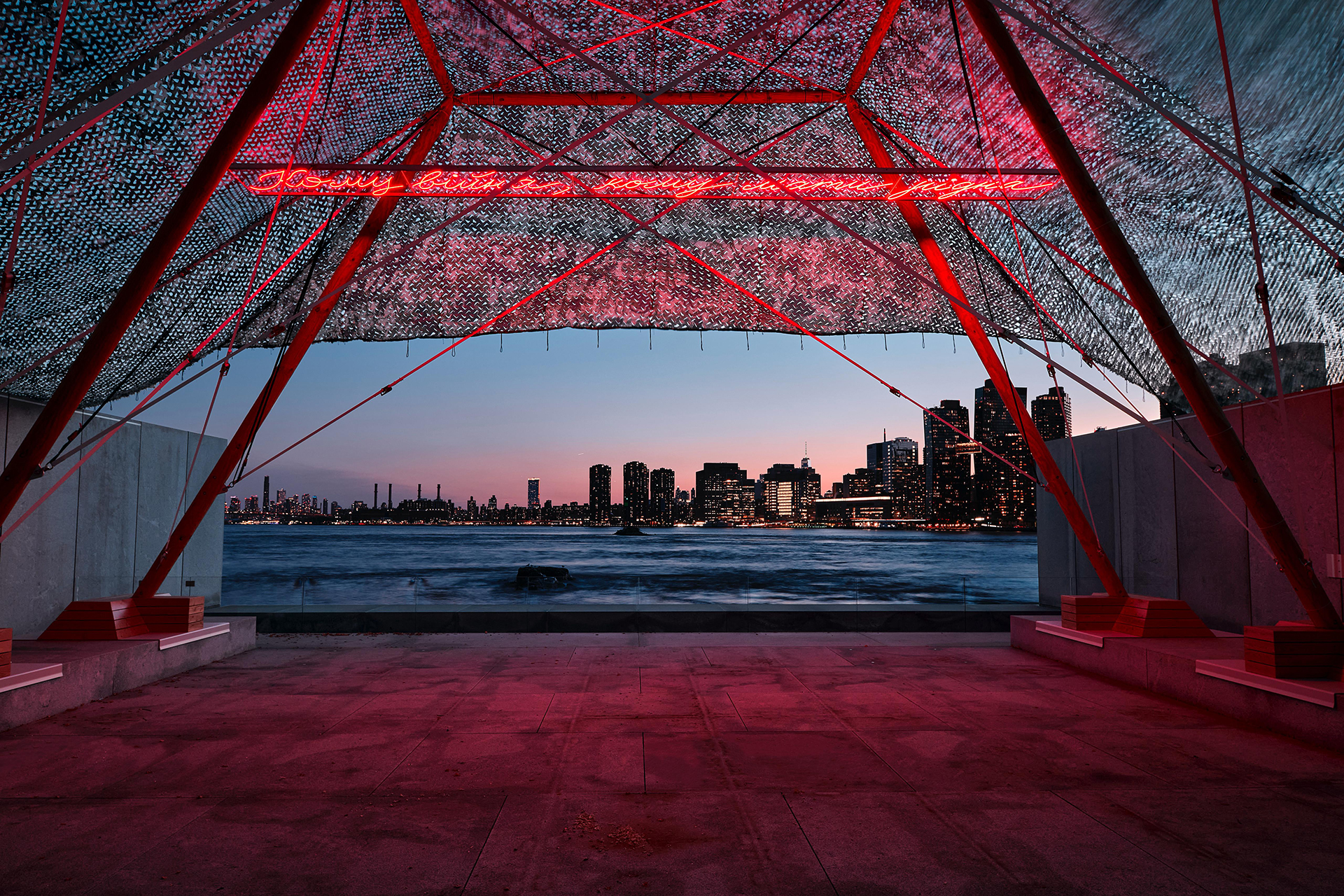 Ai Weiwei, Camouflage, 2025 | Interior view ofinstallation. FDR Four Freedoms State Park. | Image Credit: Andy Romer Photography | Courtesy of Four Freedoms Park Conservancy