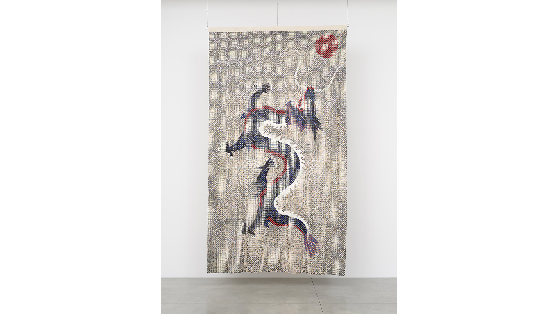 Ai Weiwei, China Flag, 2023 | Buttons, fabric | 524 x 295 x 6 cm 206 | © Ai Weiwei Studio | Courtesy of Ai Weiwei Studio.